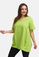 Camiseta larga de lino en silueta de globo 'Venti'