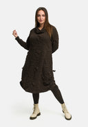 'Brunel' sukienka – dekolt w kształcie cowl, boczne marszczenie & długość midi