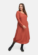 Klänning i A-linje med rynkning 'Ferina'