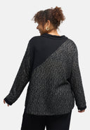 'Perlina' Tunika – Materialmix, drapiert