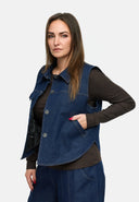 Colete 'Amira' – denim escuro, casual e com stretch