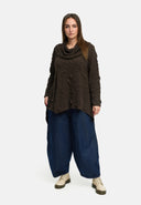 'Brunel' Tunika – krótka forma, szlachetnie strukturyzowana & kołnierzyk koszulowy