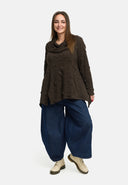 'Brunel' Tunika – krótka forma, szlachetnie strukturyzowana & kołnierzyk koszulowy