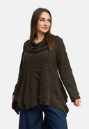 'Brunel' Tunika – krótka forma, szlachetnie strukturyzowana & kołnierzyk koszulowy