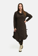 'Brunel' sukienka – dekolt w kształcie cowl, boczne marszczenie & długość midi