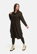 'Brunel' sukienka – dekolt w kształcie cowl, boczne marszczenie & długość midi