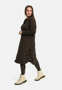 'Brunel' sukienka – dekolt w kształcie cowl, boczne marszczenie & długość midi