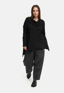 'Brunel' Tunika – krótka forma, szlachetnie strukturyzowana & kołnierzyk koszulowy