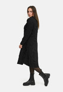 'Brunel' sukienka – dekolt w kształcie cowl, boczne marszczenie & długość midi