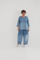 'Sky' Trousers – Premium Denim, Patch & Stretch